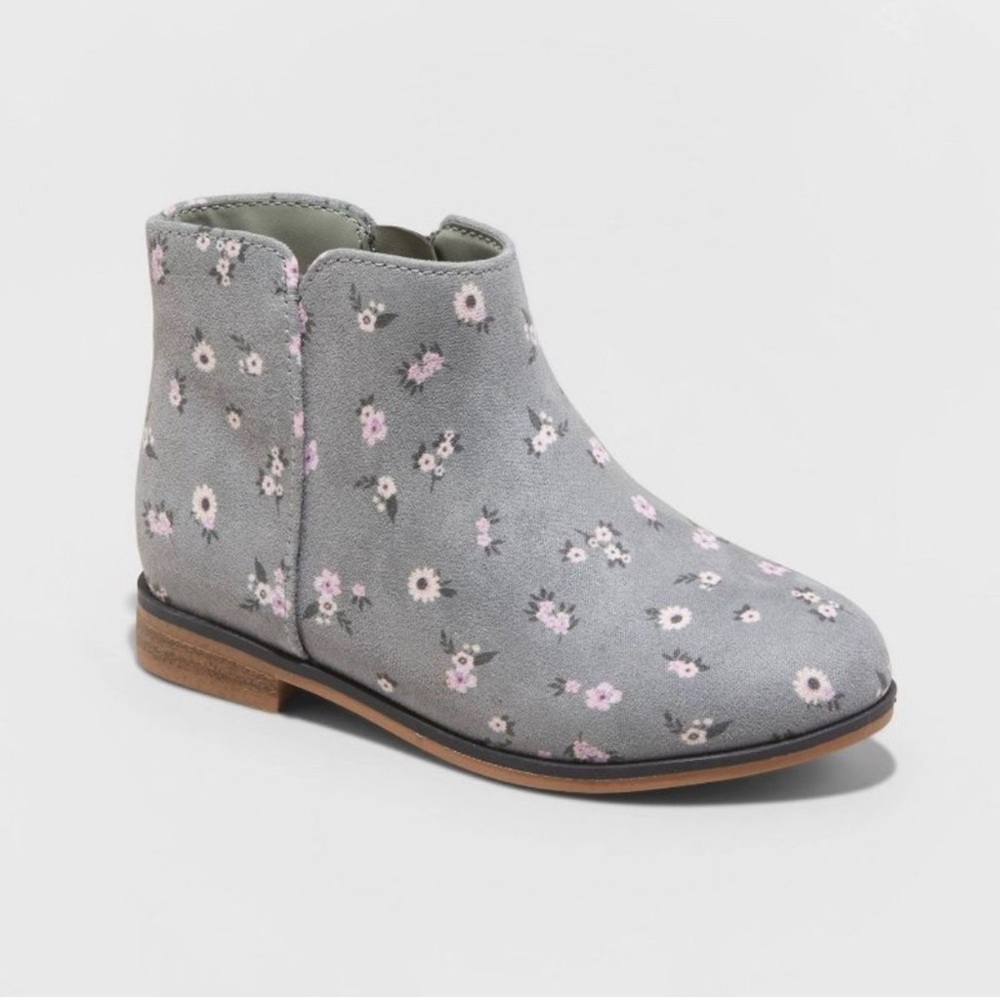 Toddler Girls' Penelope Slip-On Zipper Booties -
Cat & Jack™M Sage Green Floral